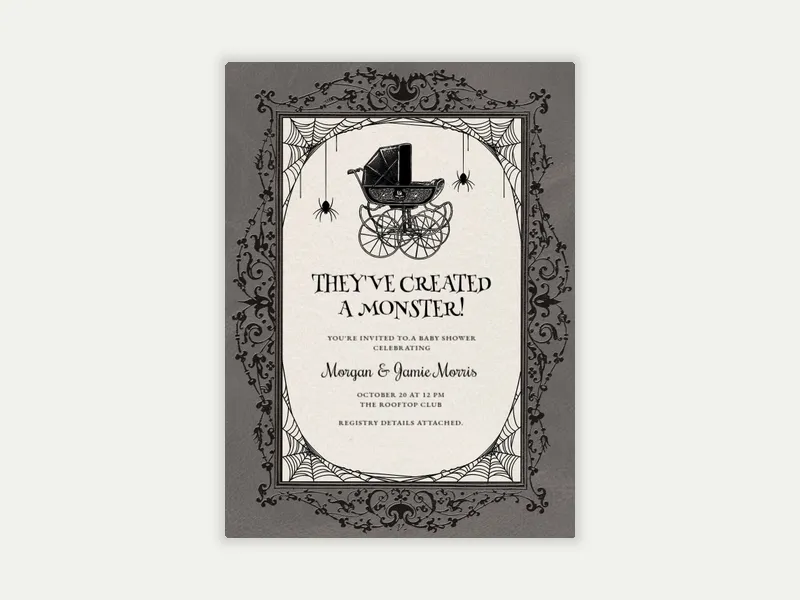 Monster In Tow Invitation free template design