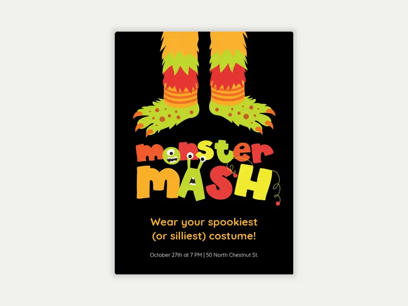 Monster Mash Invitation free template design