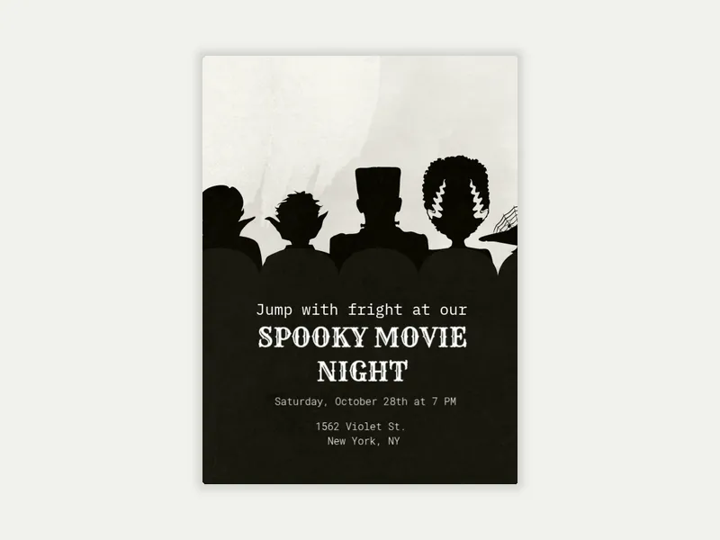 Monster Night Invitation free template design