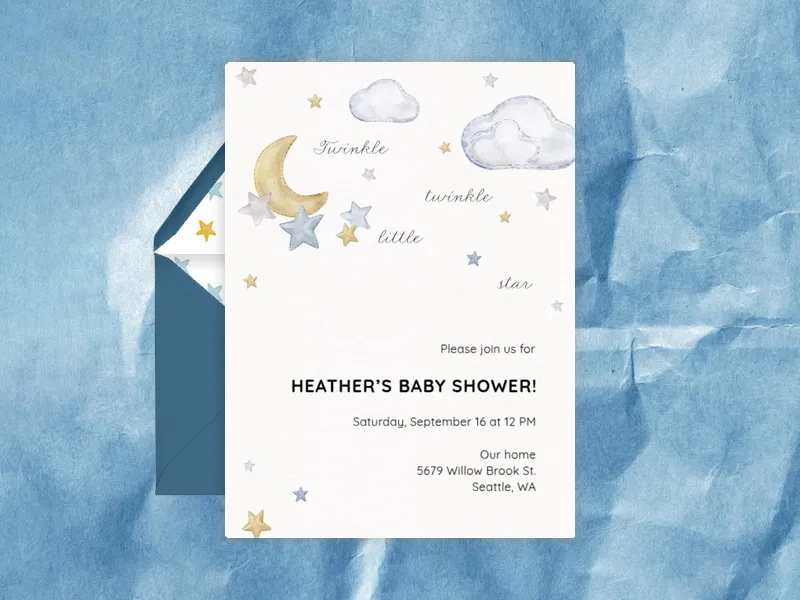 Moon Stars Invitation premium template design