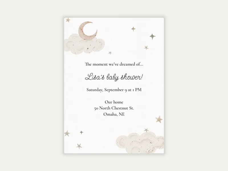 Moon Dreams Invitation free template design