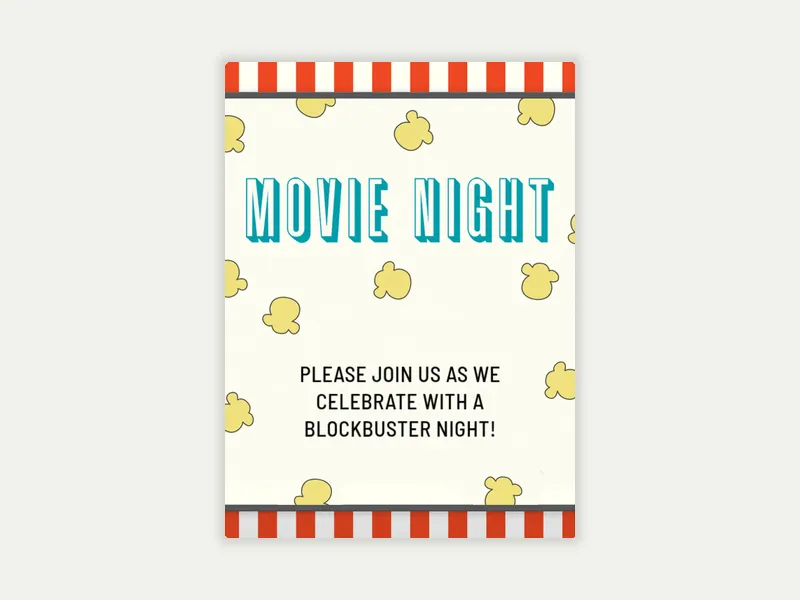 Movie Night Stripe - viewing_party - Invitation
