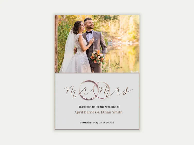 Wedding Bands (Photo) Invitation free template design