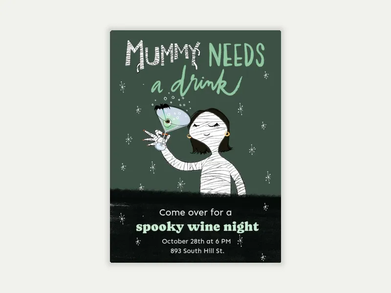 Mummy Drink Invitation free template design