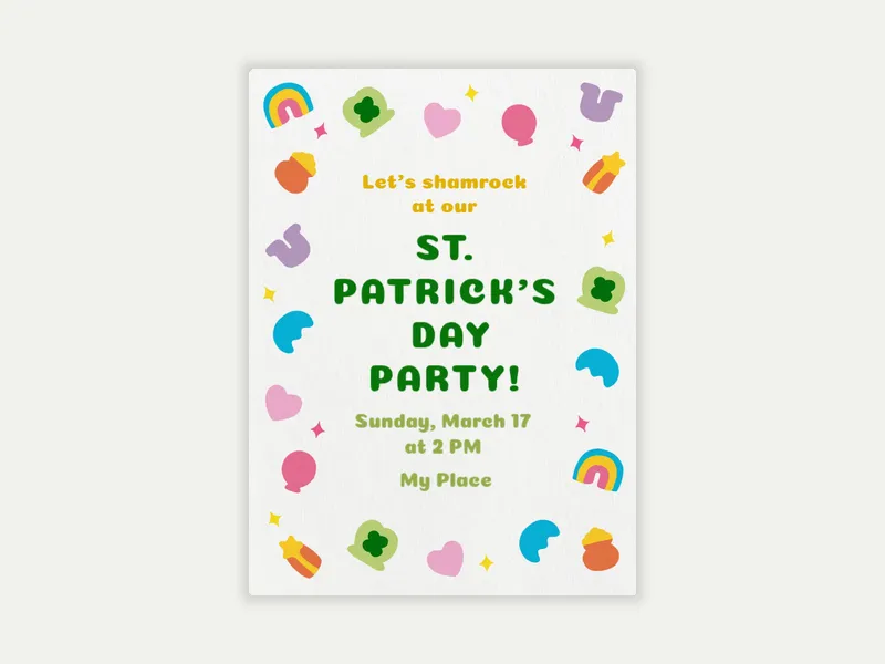 My Lucky Charm Invitation free template design