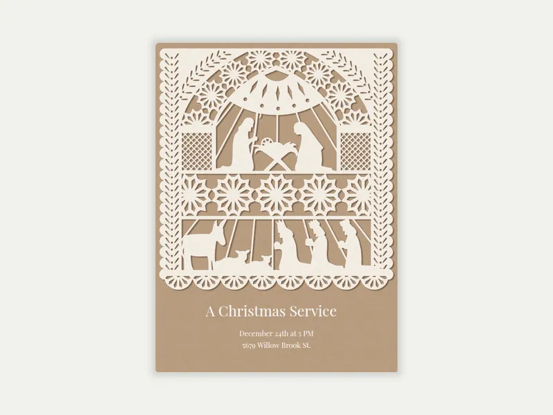 Nativity Papel Picado Invitation free template design