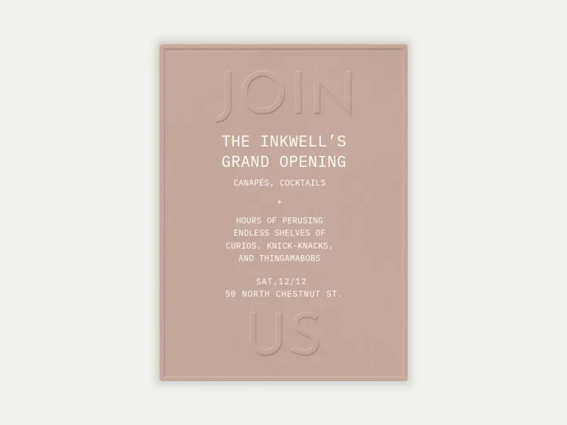 Natural & Embossed Invitation free template design