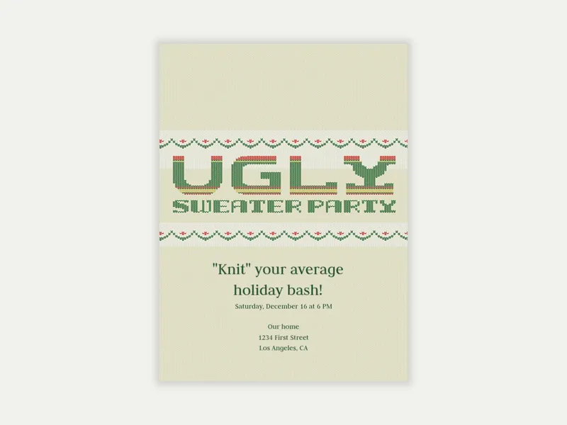 Needlepoint Invitation free template design