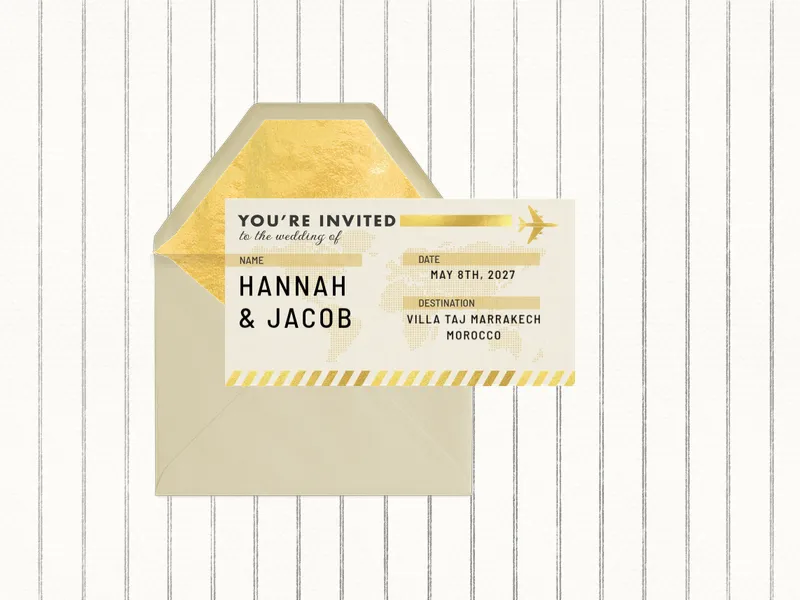 Next Stop: Wedding - trips_getaways - Invitation