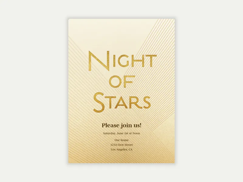 Night of Stars Invitation free template design