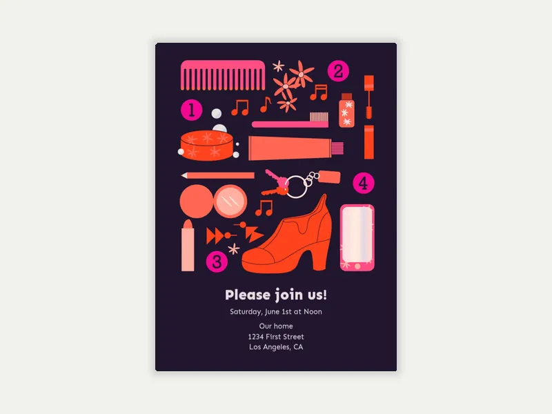 Night Out Necessities Invitation free template design
