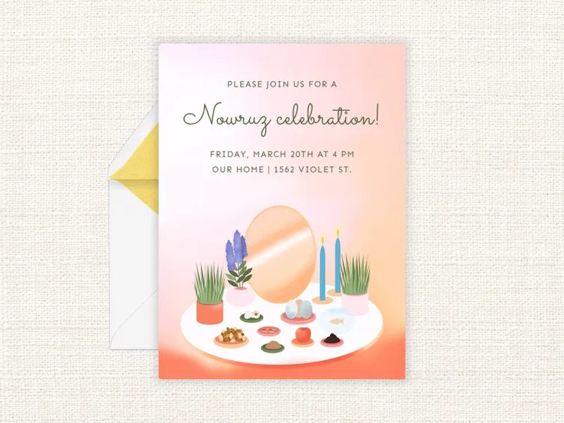 Colorful Nowruz Tablescape Invitation premium template design