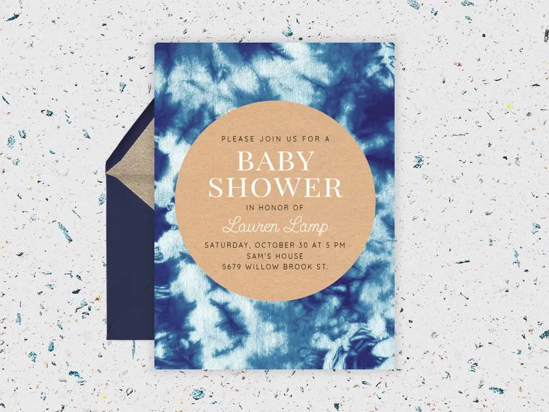 Ocean Blue Tie-dye - featured - Invitation