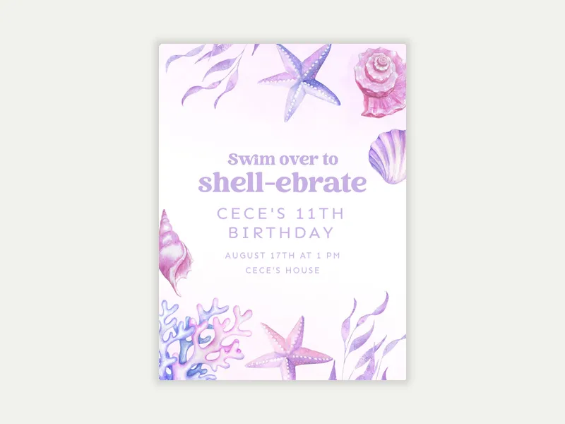 Ocean Treasures - 11th_birthday - Invitation