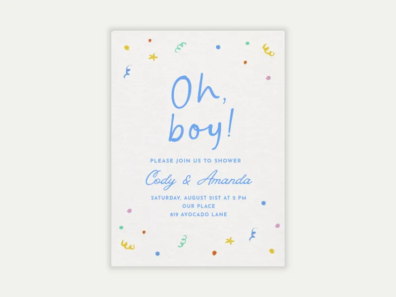 Oh Boy It's a Sprinkle - baby_sprinkle - Invitation