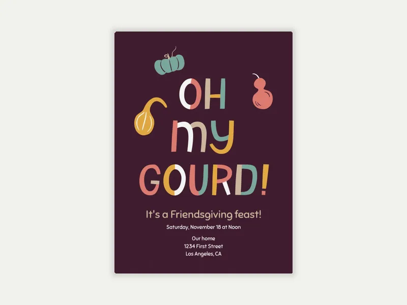 Oh My Gourd - friendsgiving - Invitation