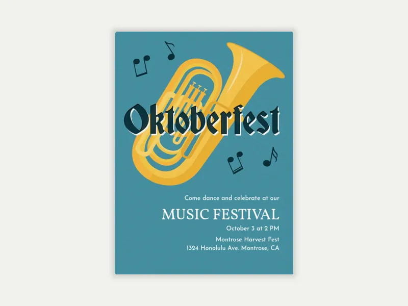 Oktober Music Fest Invitation free template design