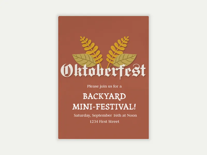 Oktoberfest Autumn Invitation free template design