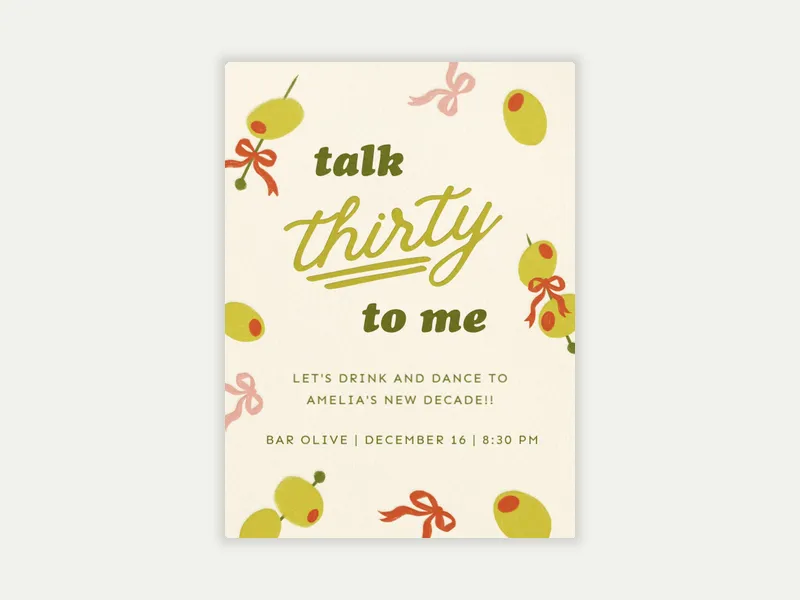 Olive Ribbons Invitation free template design