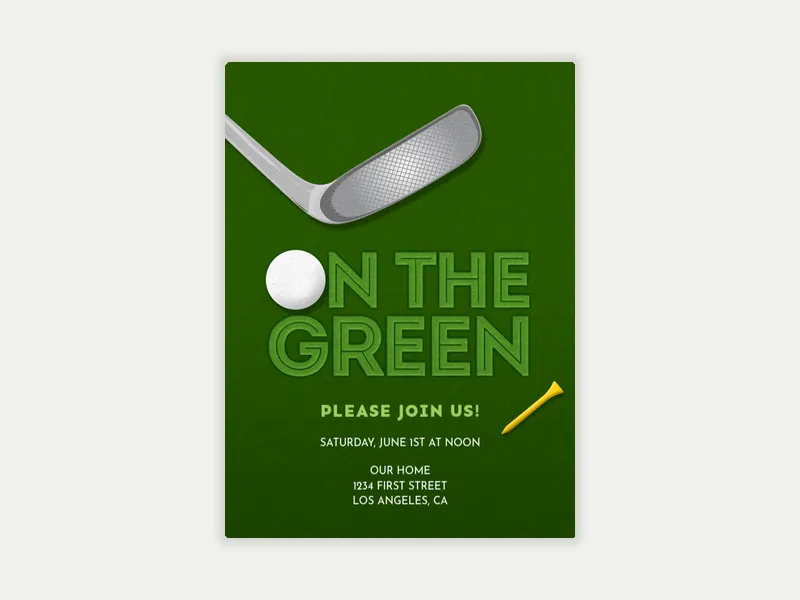 On The Green Invitation free template design