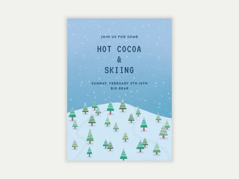 On The Slopes Invitation free template design