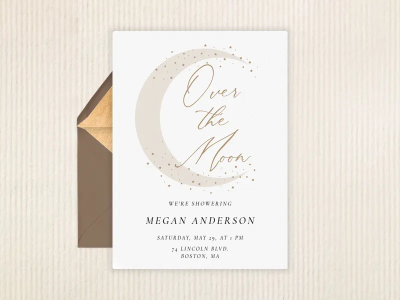 Our Little Moon Invitation premium template design
