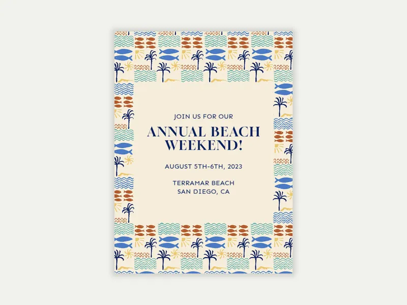 Palm Trees & Sea Breeze Invitation free template design