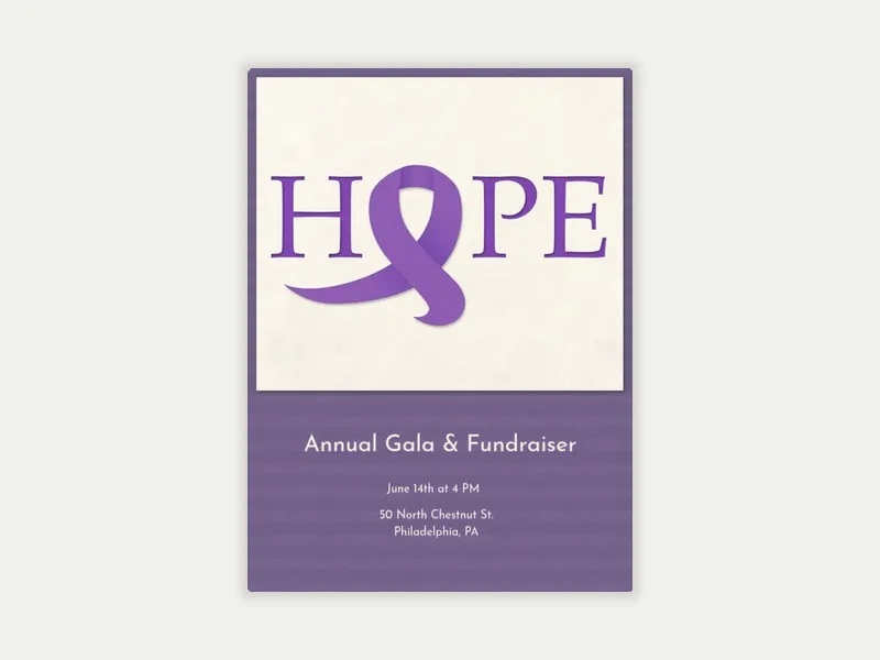 Pancreatic Cancer Hope Invitation free template design
