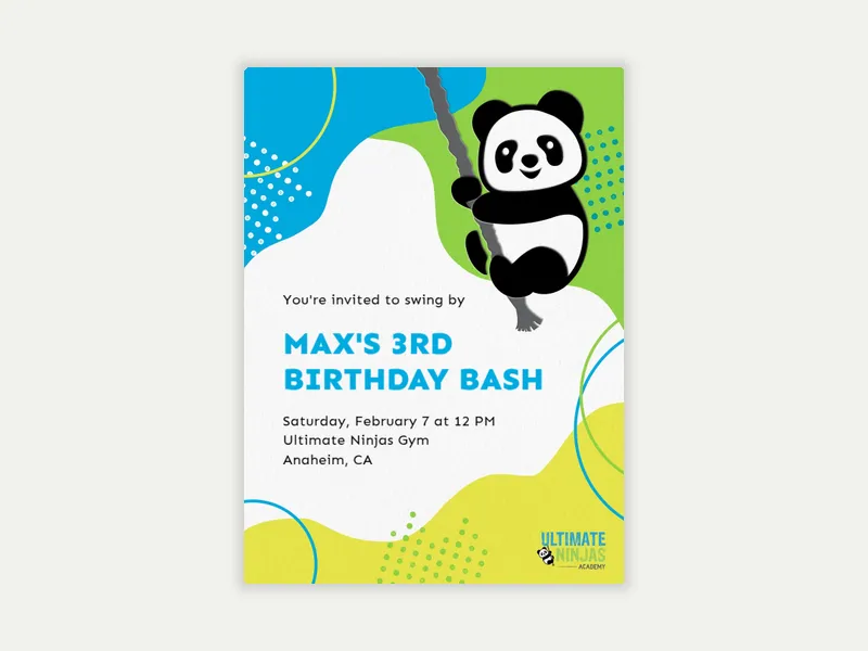 Ultimate Ninjas: Panda Party - ultimate_ninjas - Invitation