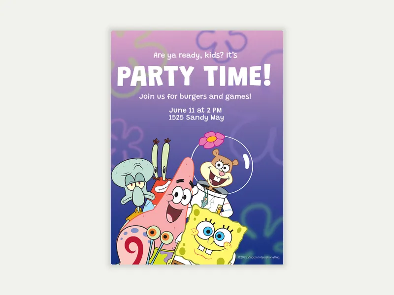 SpongeBob SquarePants™: Party With Friends - spongebob_squarepants - Invitation