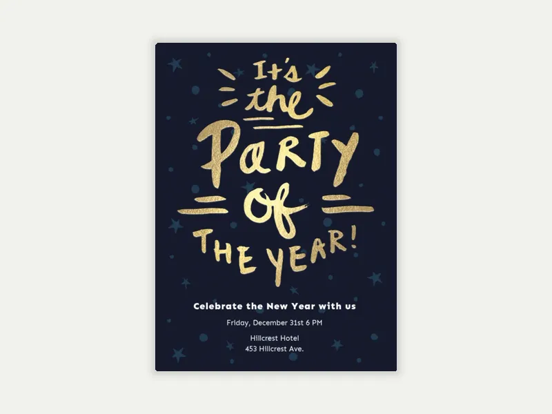 Party of the Year Invitation free template design