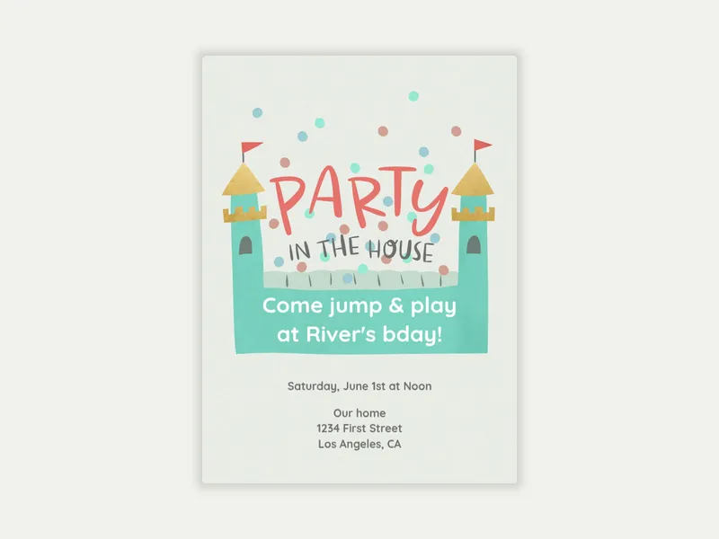 Party in the House Invitation free template design