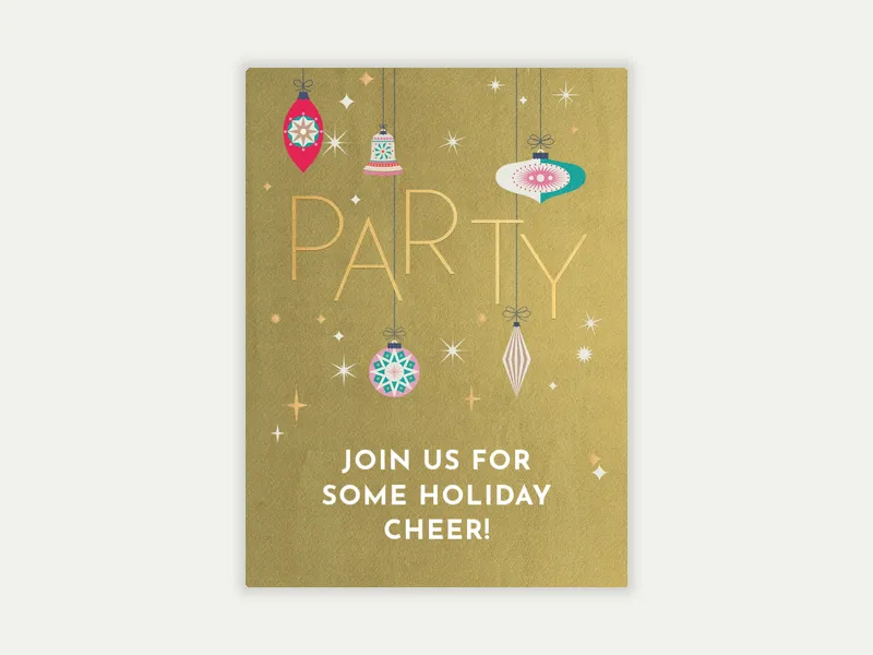 Party Ornaments Invitation free template design