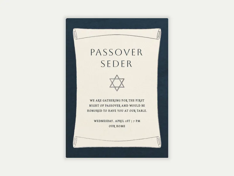Passover Scroll - passover - Invitation