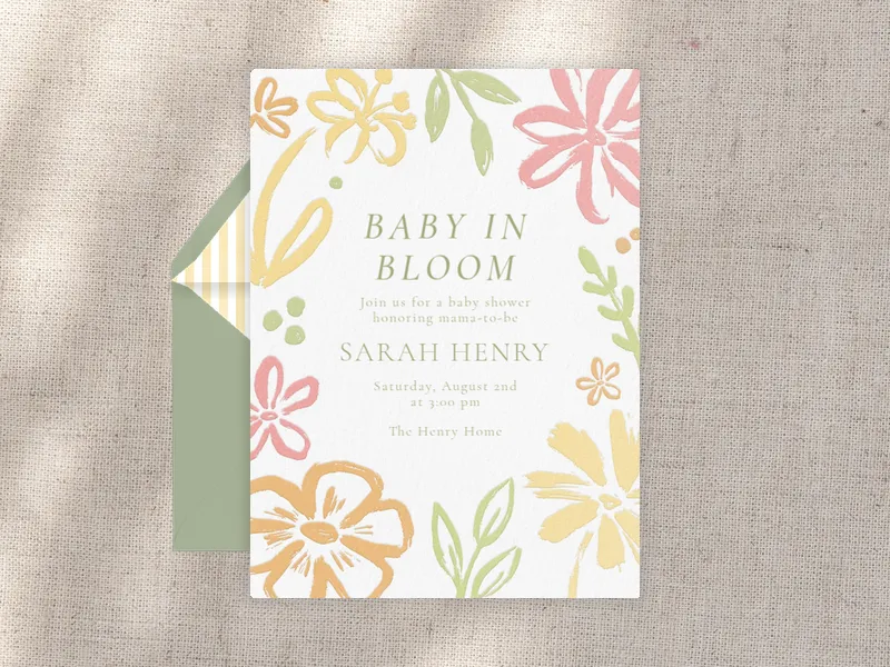 Pastel Blooms Invitation premium template design