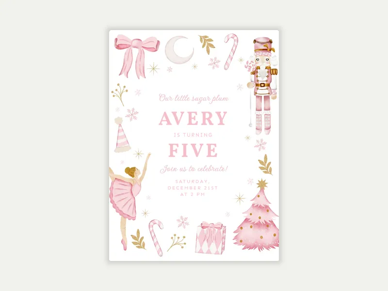 Pastel Pink Nutcracker - featured - Invitation