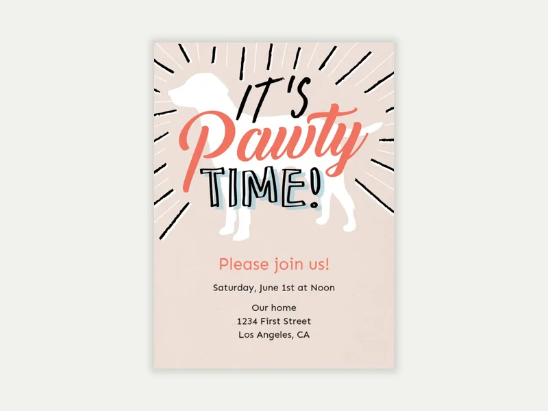 Pawty Time - pet_party - Invitation