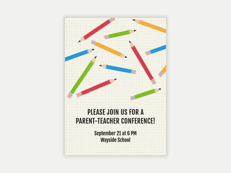 Pencil Toss - school - Invitation