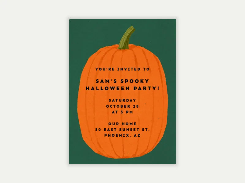 Perfect Pumpkin Invitation free template design