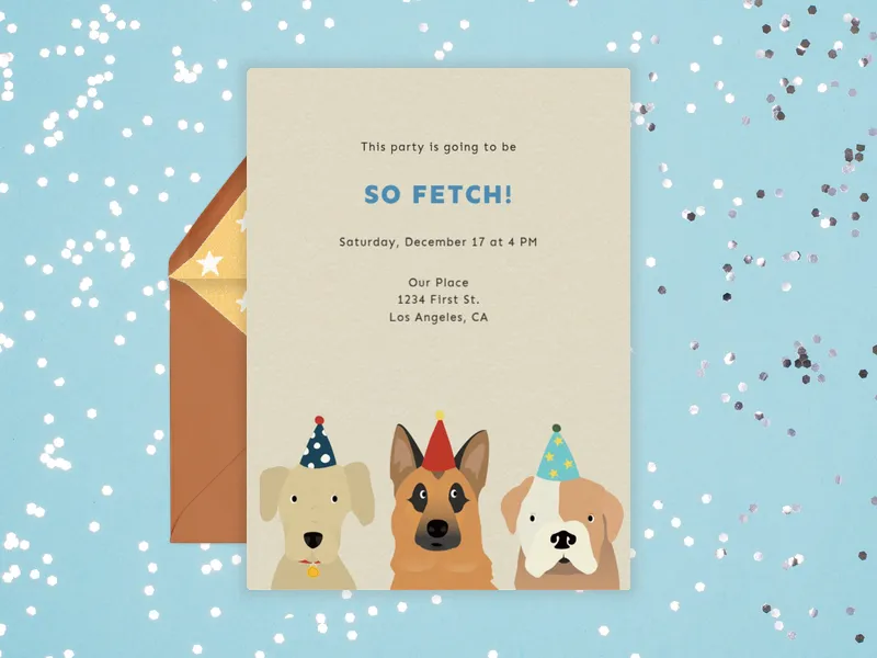Pet Birthday Hats Invitation premium template design