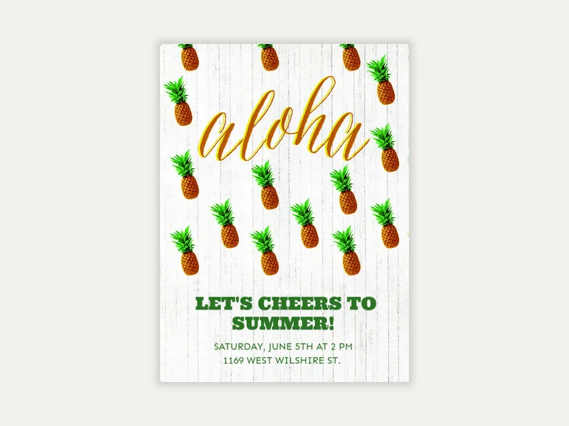 Pineapple Party Invitation free template design