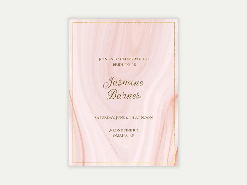 Pink Marble - bridal_shower - Invitation