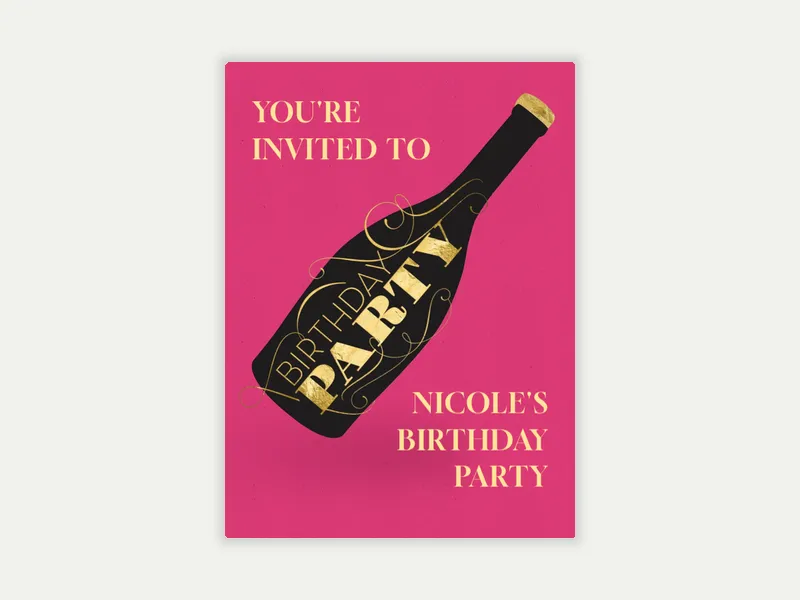 Champagne Bday - featured - Invitation