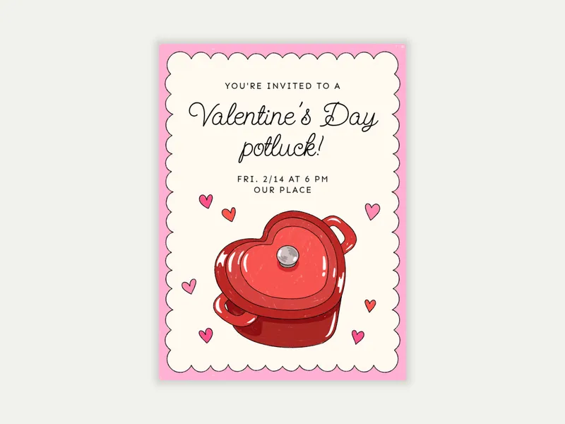 Pinkified Potluck Invitation free template design