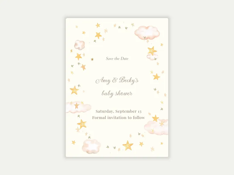 Pink Lullaby Sky - Save the Date - baby_save_the_date - Invitation