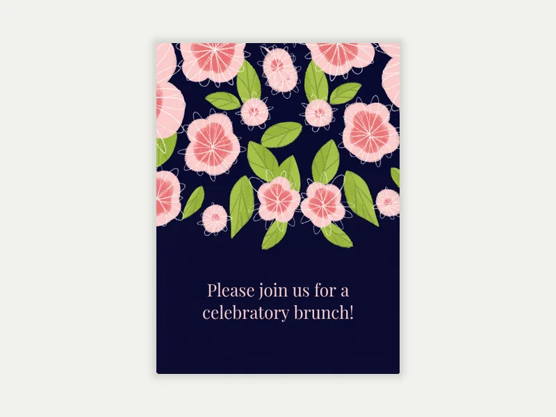 Pink Posies Invitation free template design