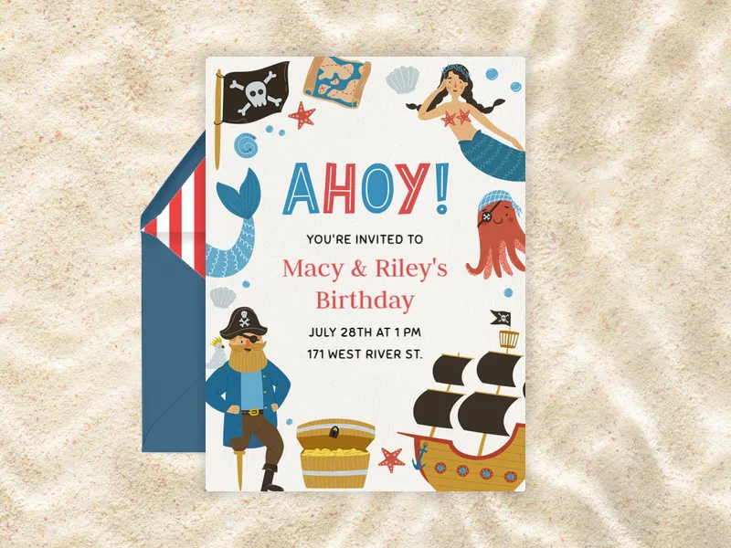 Pirates & Mermaids - joint_birthday - Invitation
