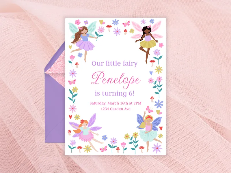 Pixie Party Invitation premium template design