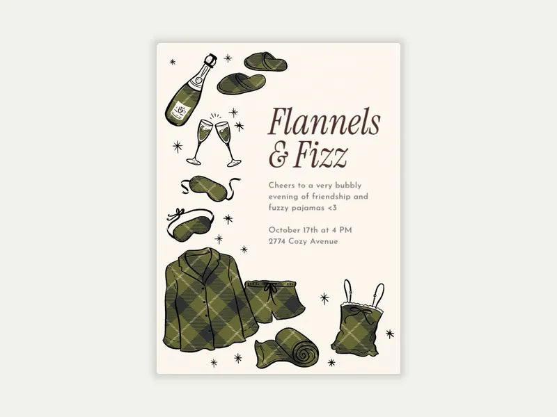 Plaid Pals Invitation free template design