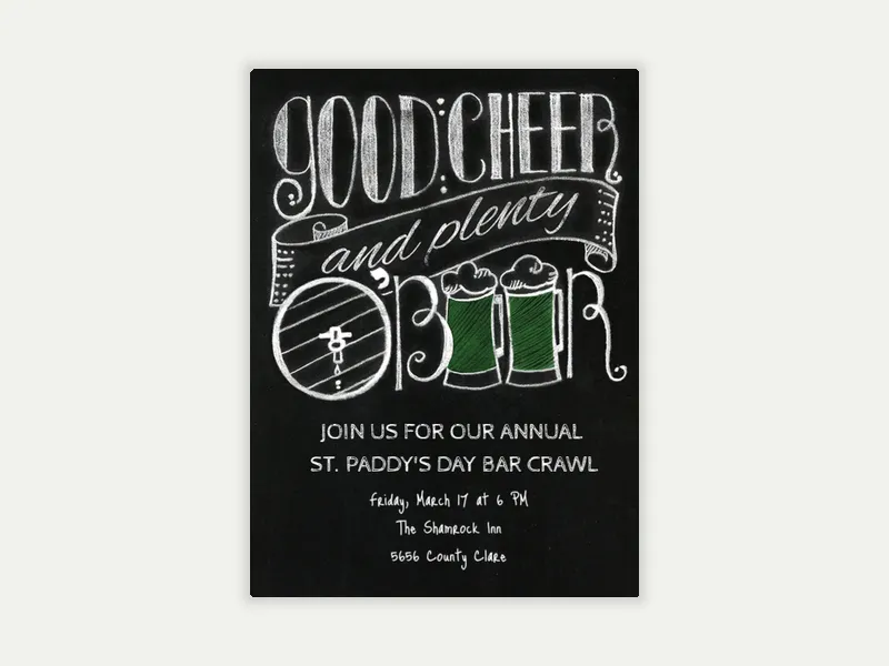 Plenty O' Beer Invitation free template design